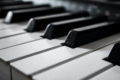 Closeup of the keys on a piano